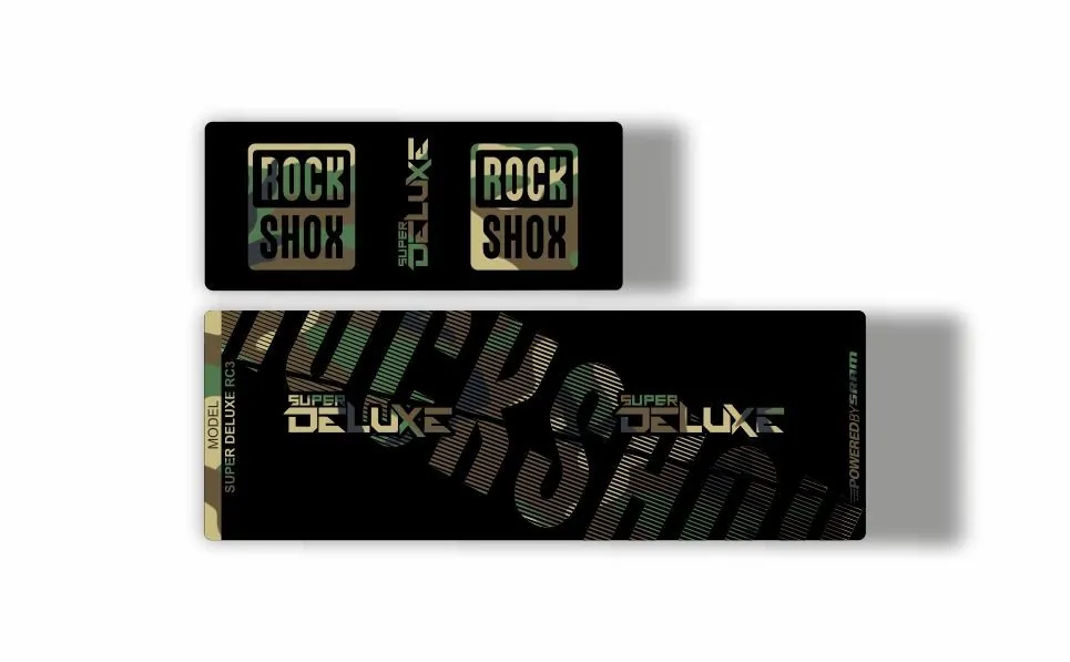 Rock Shox Super Deluxe RC3 Rear Shock MTB Decal Sticker Adhesive Camuflage