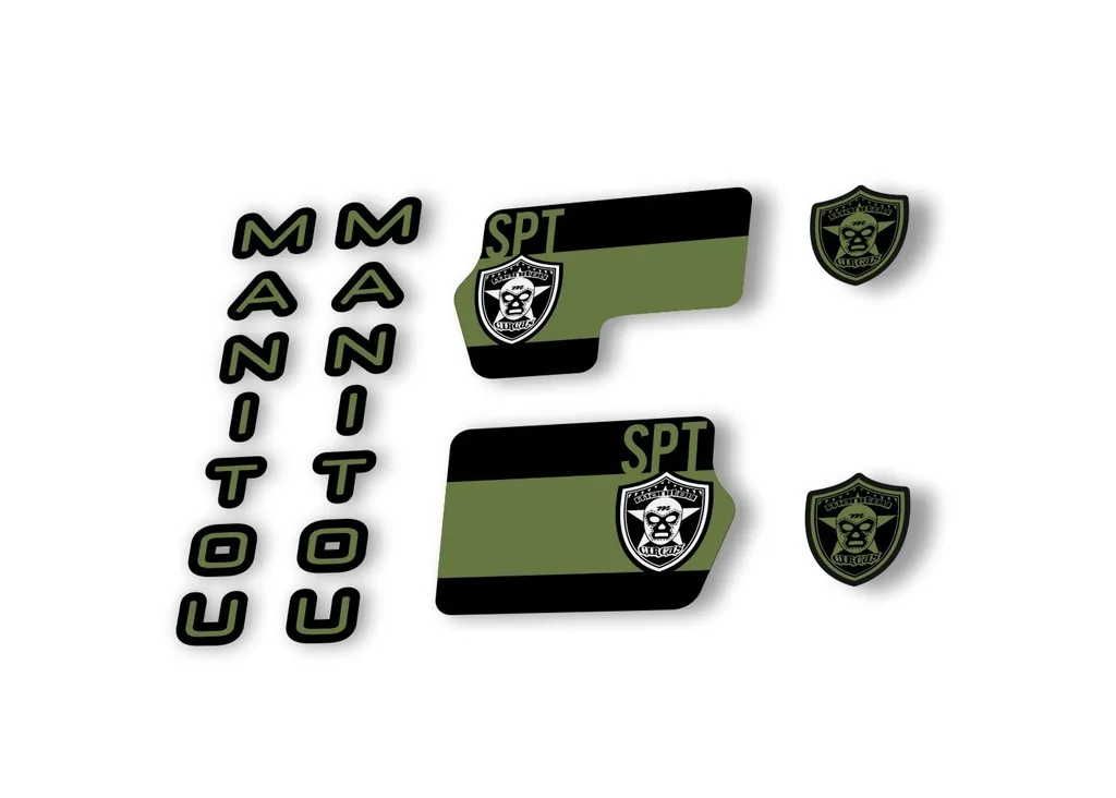 Manitou Circus Sport 2020 Fork Suspension Decal Kit Sticker Set Olive