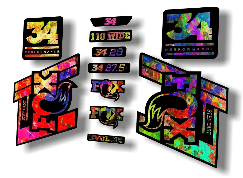 FOX 34 Step Cast SC 2020 Fork Suspension Factory Decal Sticker Set Oil Slick