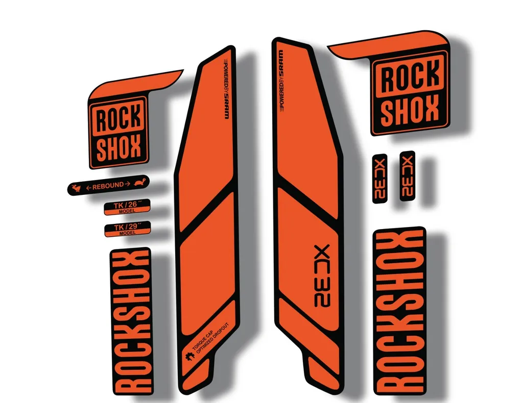 Rock Shox XC32 2014 Fork Decal Mountain Bike Cycling Sticker Adhesive Orange