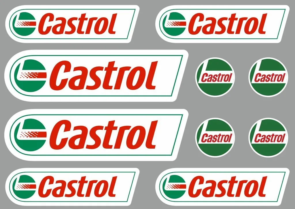 CASTROL Decal Set Quality Sticker Vinyl Graphic Logo Adhesive Kit 10 Pcs