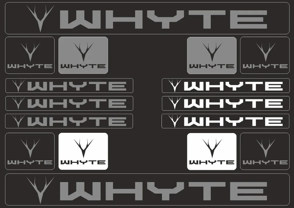 Vinyl Bike Stickers – Compatible with WHYTE Bikes – Gray