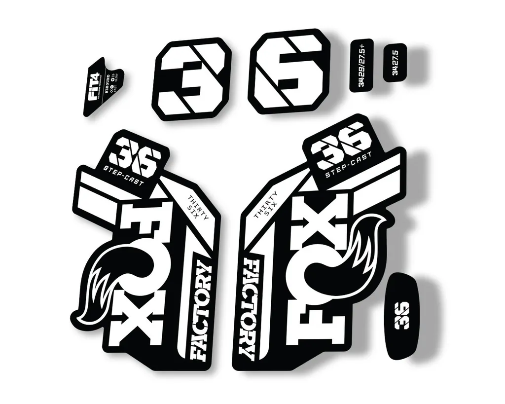 FOX 36 Step Cast SC 2021 Factory Fork Decals Suspension Sticker Adhesive White