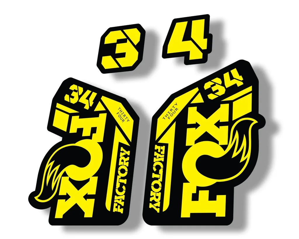 FOX 34 2021 Factory Forks Suspension Decal Sticker Yellow
