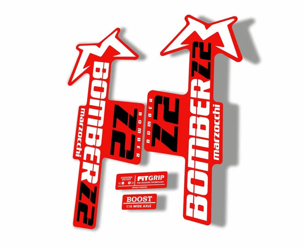 Marzocchi Bomber Z2 2020 Fork Suspension Sticker Decal Kit Adhesive Red White