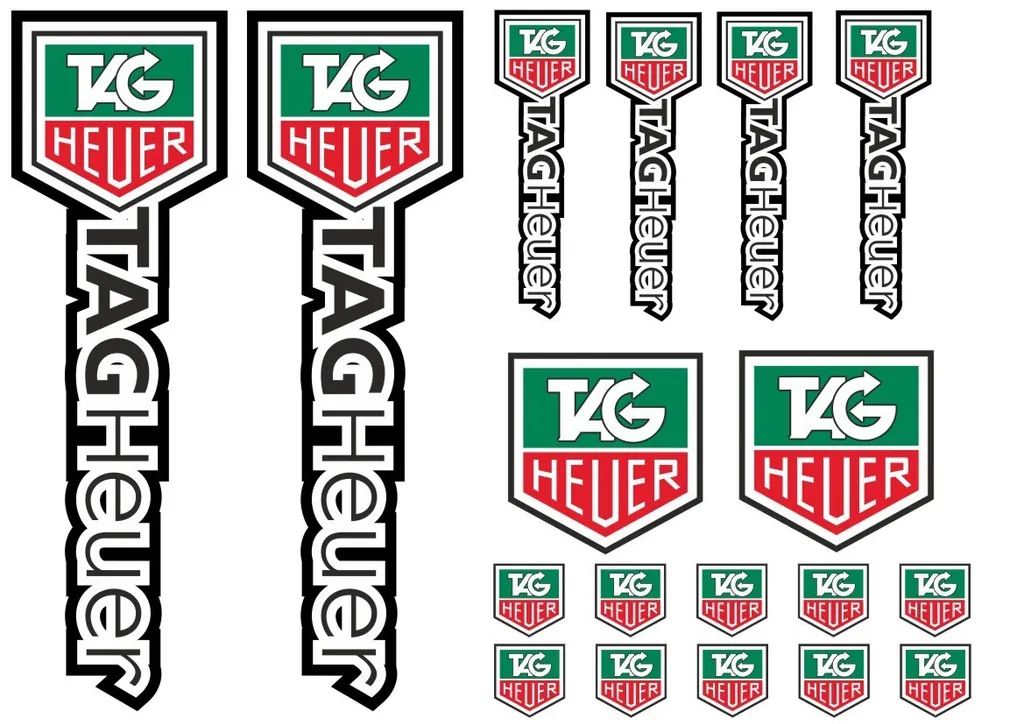 TAG HEUER Motorcyle Suspension Fork Decal Sticker Graphic Set Vinyl 18 Pcs