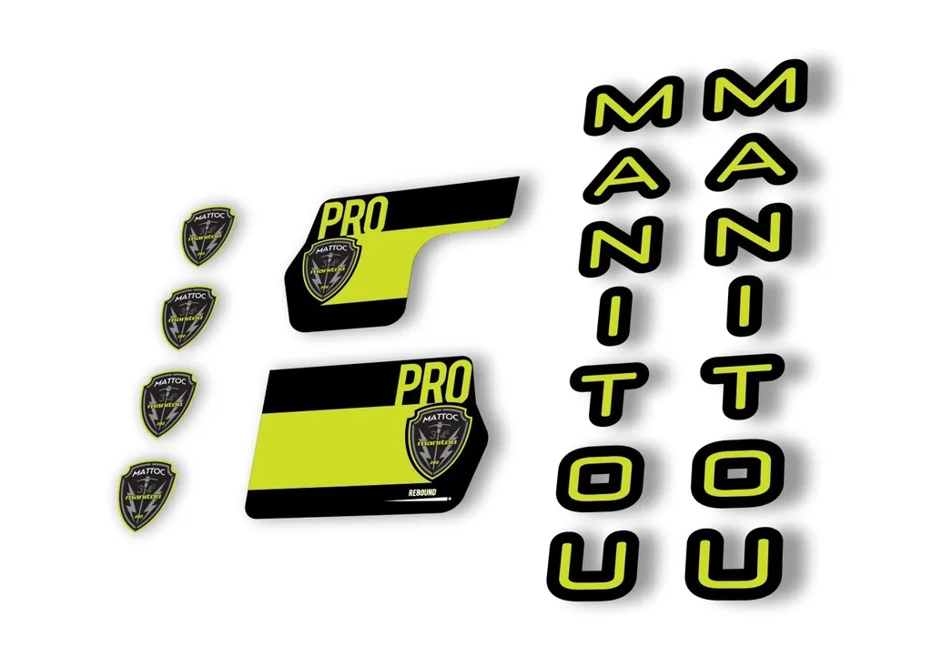Manitou Mattoc Pro 2020 Fork Suspension Decal Kit Sticker Set Lime Green