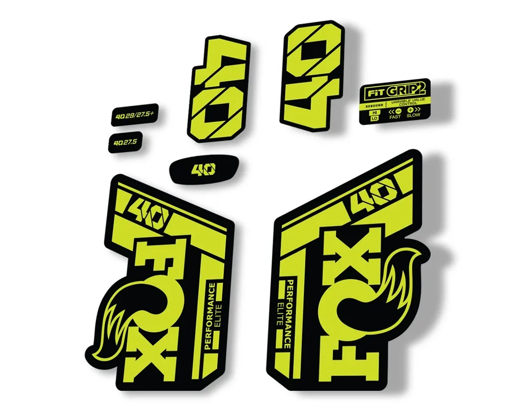 FOX 40 Performance Elite 2021 Fork Decals Suspension Sticker Adhesive Lime Green