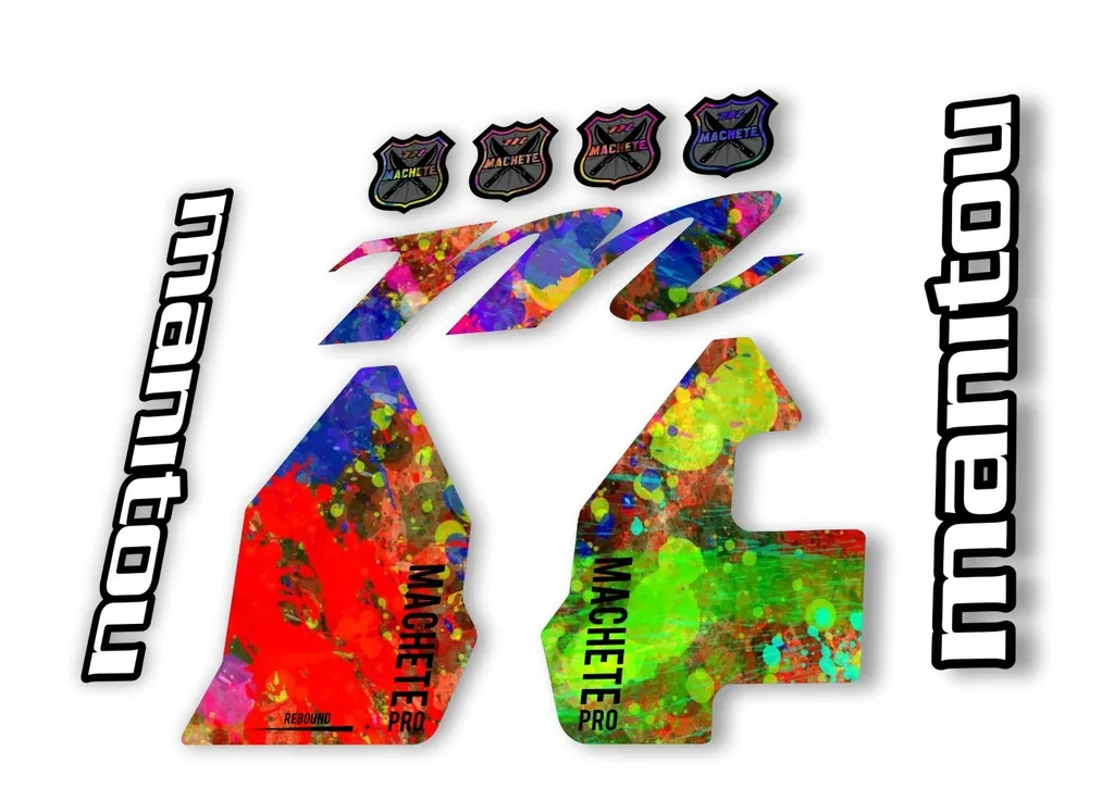 Manitou Machette 100 Pro 2020 Fork Suspension Decal Kit Sticker Oil Slick
