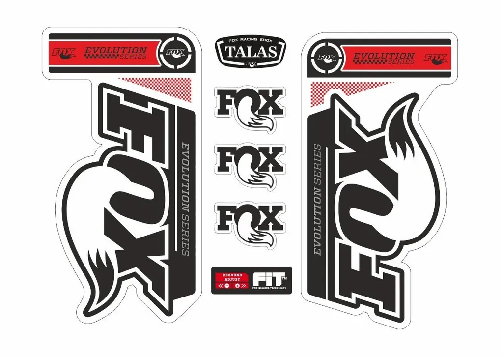 FOX 34 Evolution Talas Forks Suspension Factory Decal Kit Sticker Adhesive Red