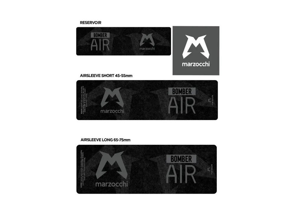 Marzocchi Bomber Air 2024 Rear Shock Sticker Decal Kit Adhesive Gray