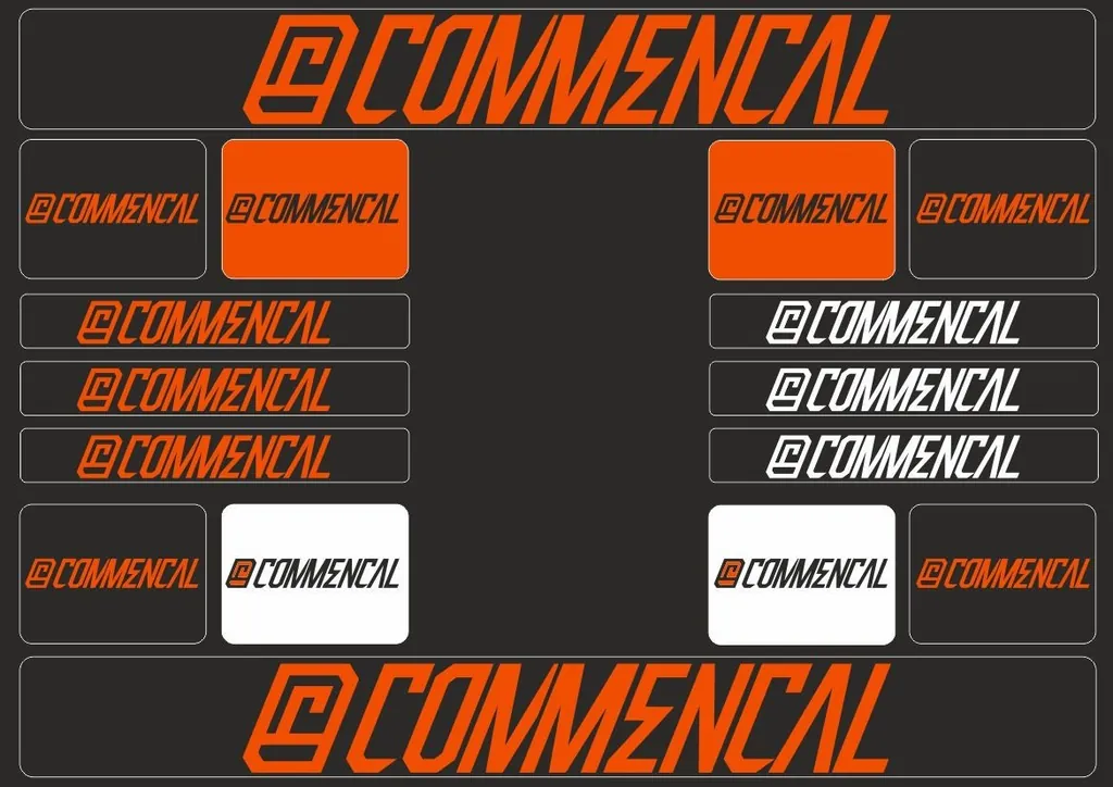 Bicycle Vinyl Frame Stickers Custom Compatible with COMMENCAL Orange