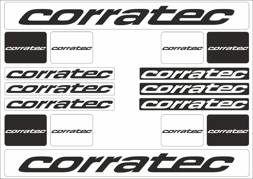 Bicycle Vinyl Frame Stickers Custom Compatible with CORRATEC Black