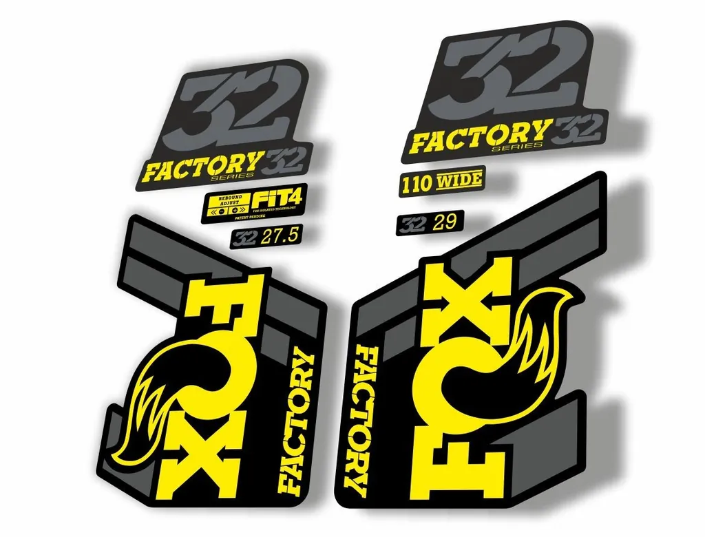 FOX 32 Float 2018-19 Forks Suspension Factory Decal Sticker Adhesive Yellow Gray