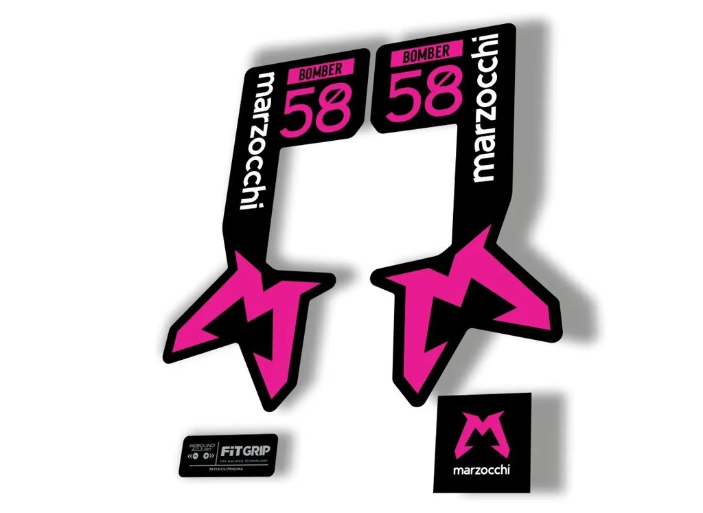 Marzocchi Bomber 58 2025 Suspension Sticker Decal Kit Adhesive Pink