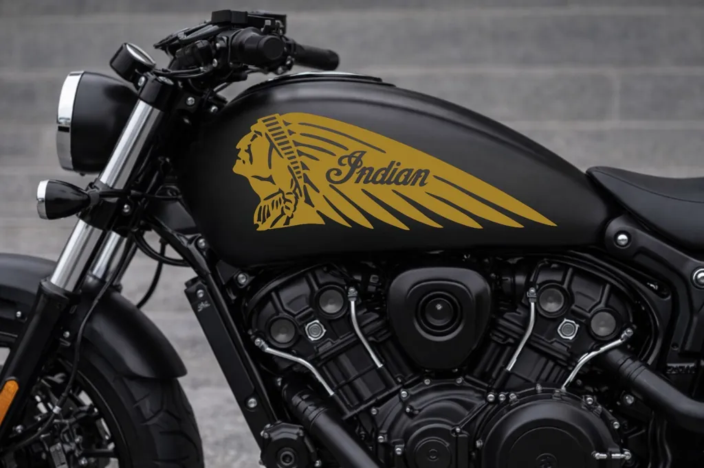 Indian Motorcycle War Bonnet Tank Decal Sticker Set Gold Premium Vinyl UV