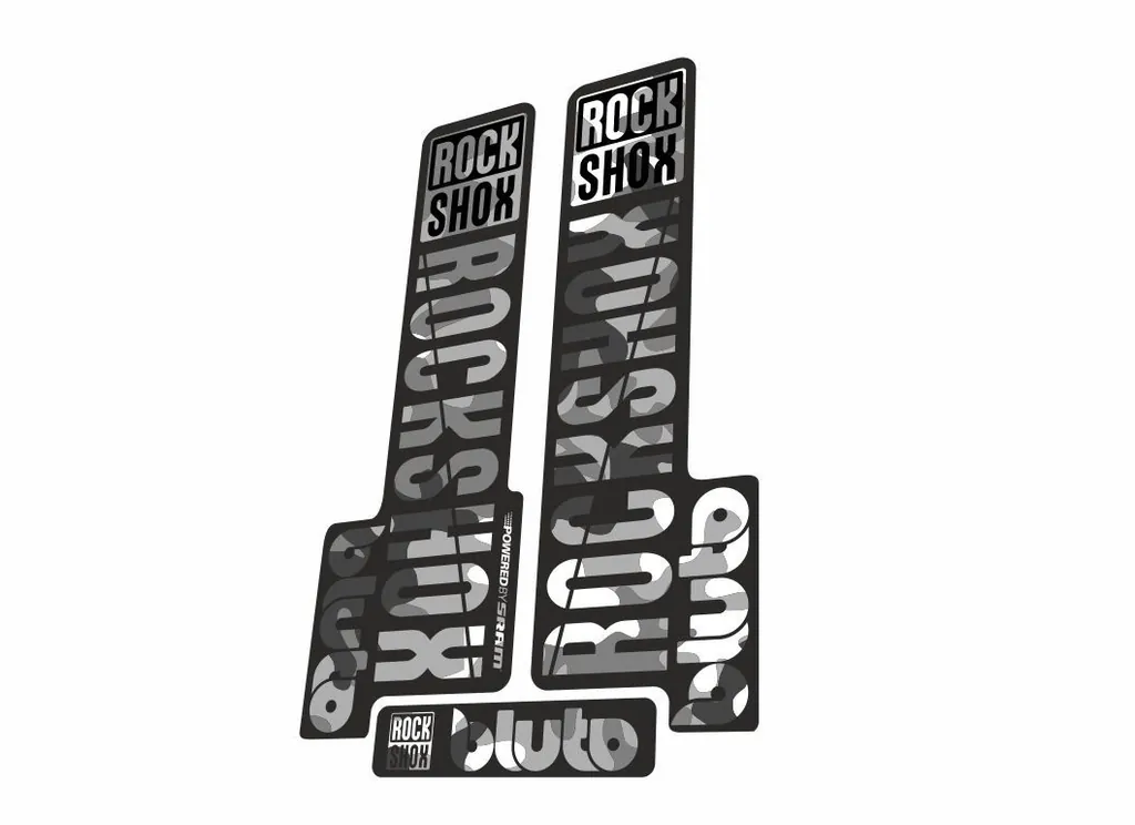 Rock Shox BLUTO 2018 Mountain Bike Cycling Decal Kit Sticker White Camo