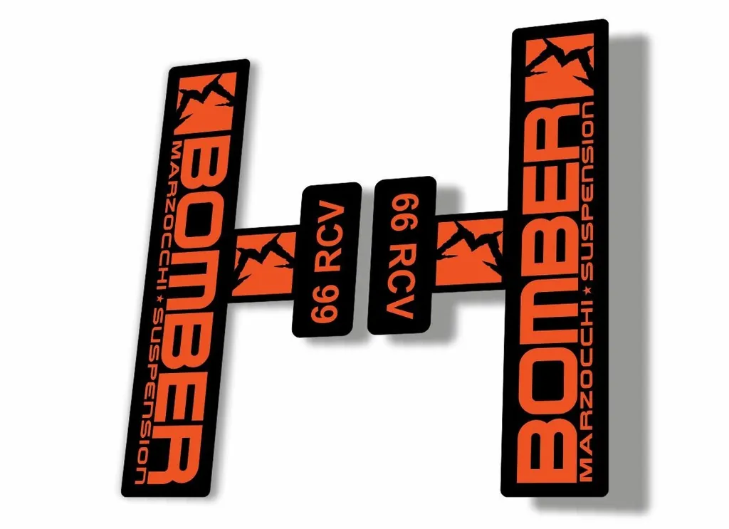 Marzocchi Bomber 66 RCV 2009 Fork Suspension Sticker Decal Kit Adhesive Orange