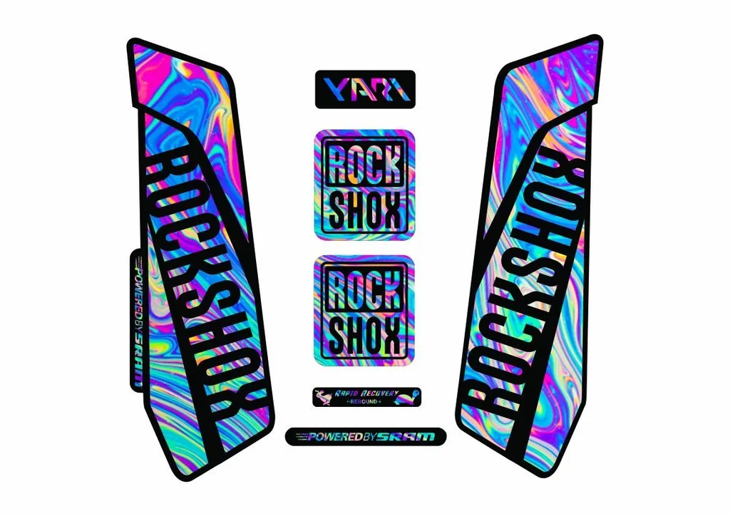 Rock Shox YARI 2015-16 Fork Decal Mountain Bike Cycling Sticker Oil Slick 1