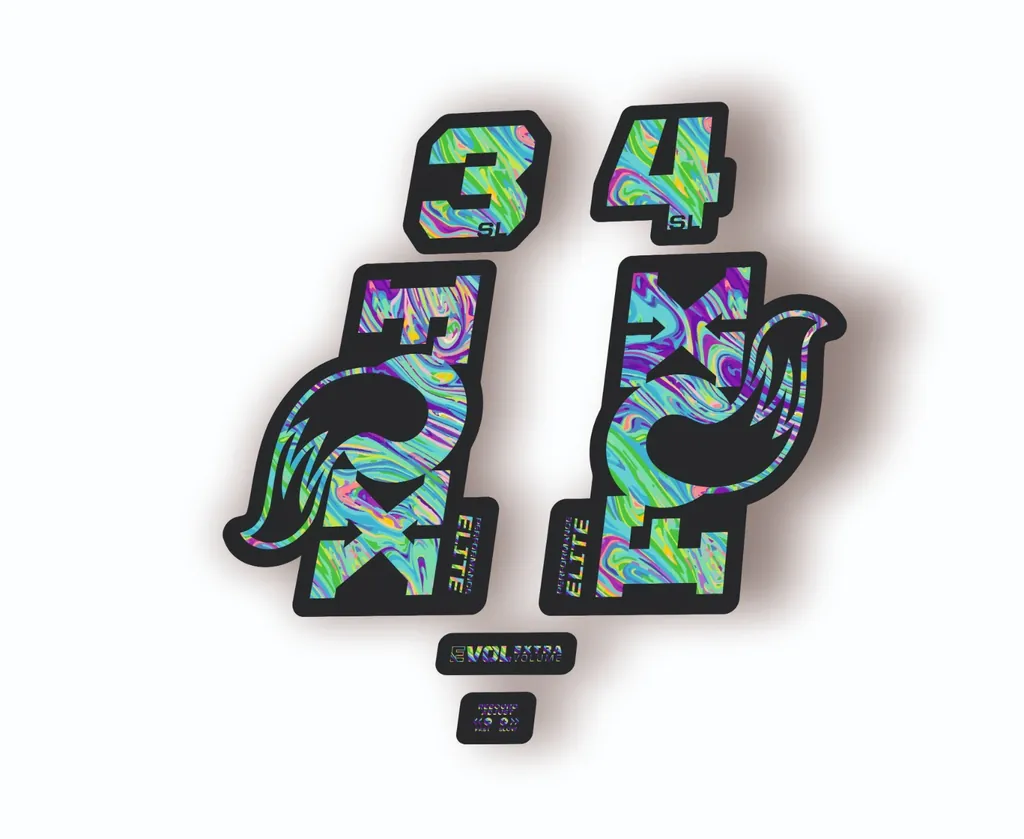 FOX 34 SL Elite Performance 2026 Fork Factory Decal Sticker Adhesive Oil Slick 1