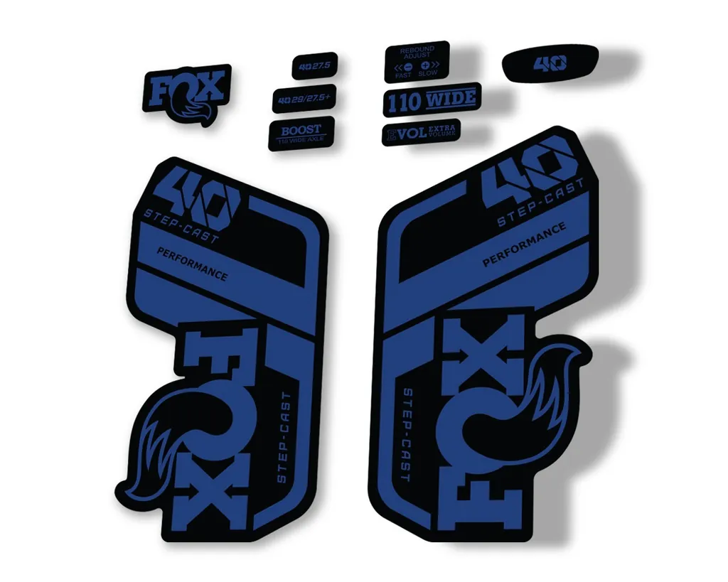 FOX 40 Step Cast SC 2021 Performance Fork Decals Suspension Sticker Dark Blue