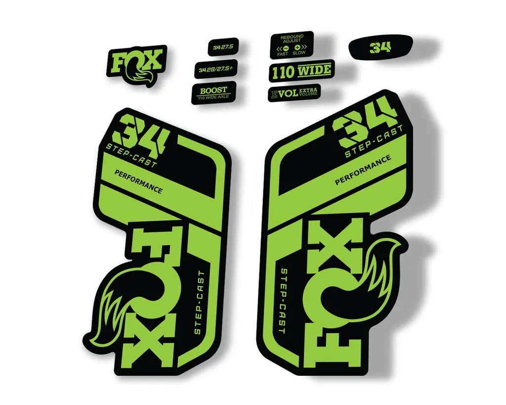 FOX 34 Performance SC 2021 Forks Suspension Factory Decal Sticker Green
