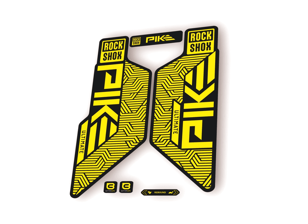 Rock Shox PIKE ULTIMATE 2025 Flight Attendant Bike Cycling Decal Sticker Yellow
