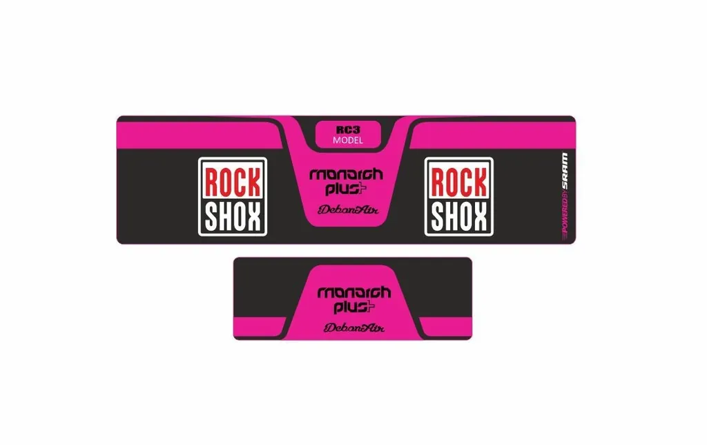 Rock Shox MONARCH Plus RC3 Debon Air Rear Shock Decal Sticker Adhesive Pink