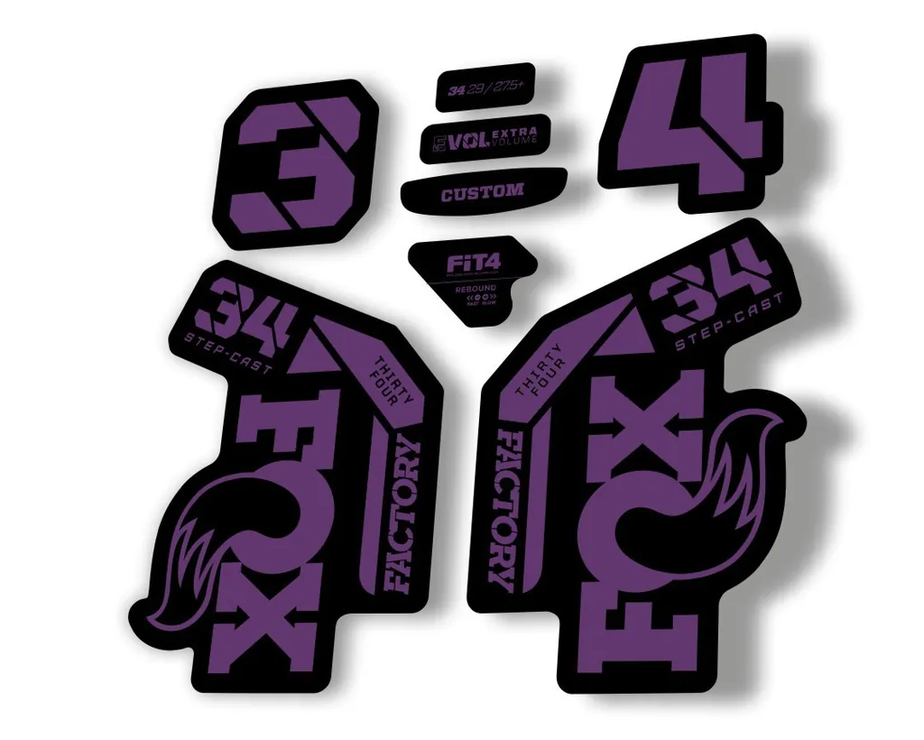 FOX 34 Step Cast SC 2023 Factory Fork Decals Suspension Sticker Purple