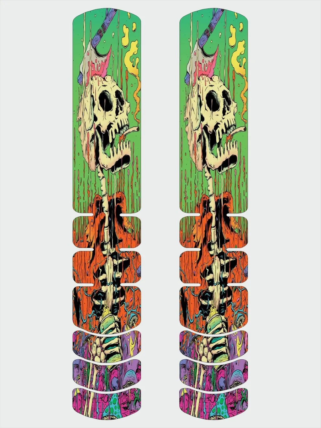 Frame Protector Illustrated Adhesive Sticker Large Bicycle Decal Skull Theme