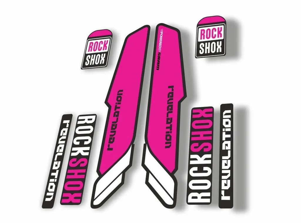 Rock Shox REVELATION 2013 Mountain Bike Cycling Decal Kit Sticker Pink