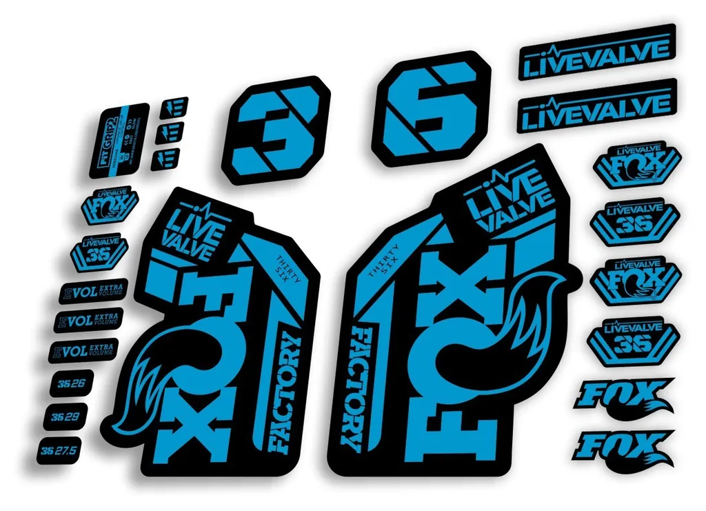 FOX 36 2022 Live Valve Forks Suspension Decal Sticker MTB Set Blue 24Pcs