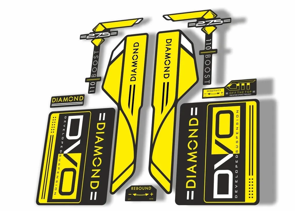 DVO 2017 Diamond Boost 27.5 Fork Suspension Sticker Decal Adhesive Yellow