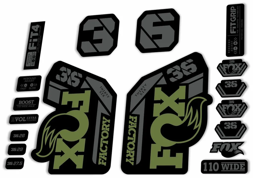 FOX 36 Factory 2021 Federgabel Aufkleber Set MTB Oliv