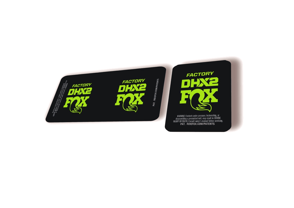 FOX DHX2 Factory 2026 Rear Shock Decal Sticker Kit Adhesive Green