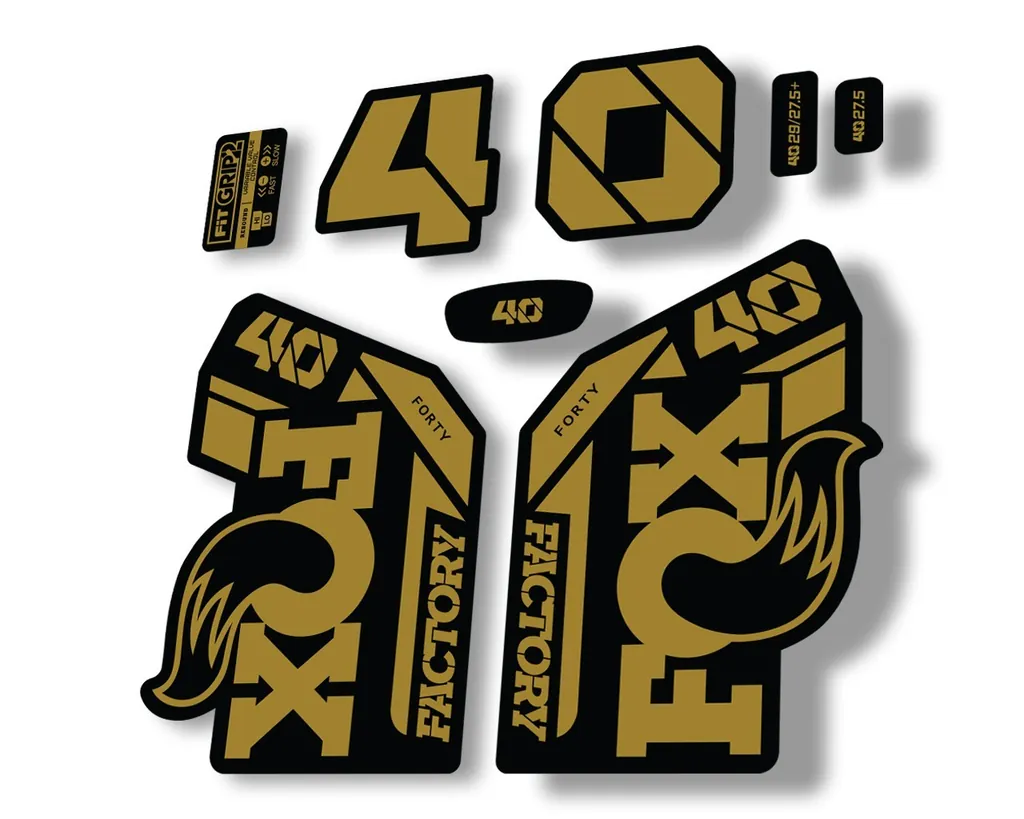 FOX 40 2021 Factory Forks Suspension Decals Sticker Set Adhesive Gold