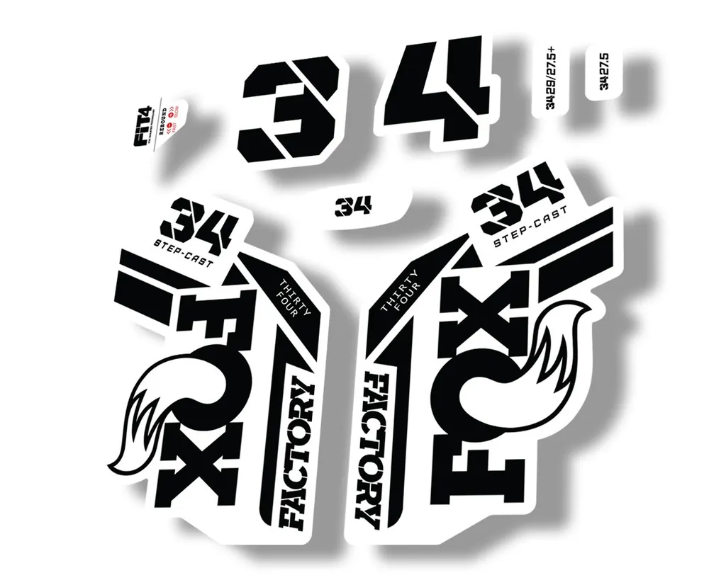 FOX 34 Step Cast SC 2021 Factory Fork Decals Suspension Sticker Adhesive Black