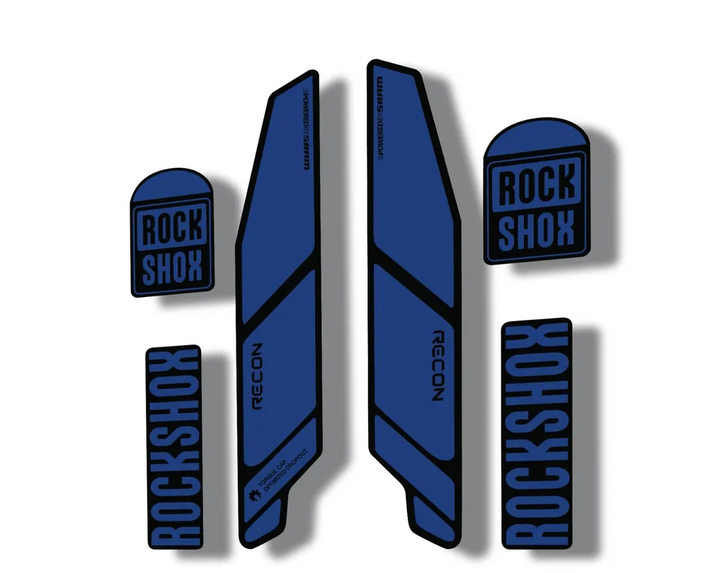 Rock Shox RECON 2014 Mountain Bike Cycling Decal Kit Sticker Adhesive Dark Blue