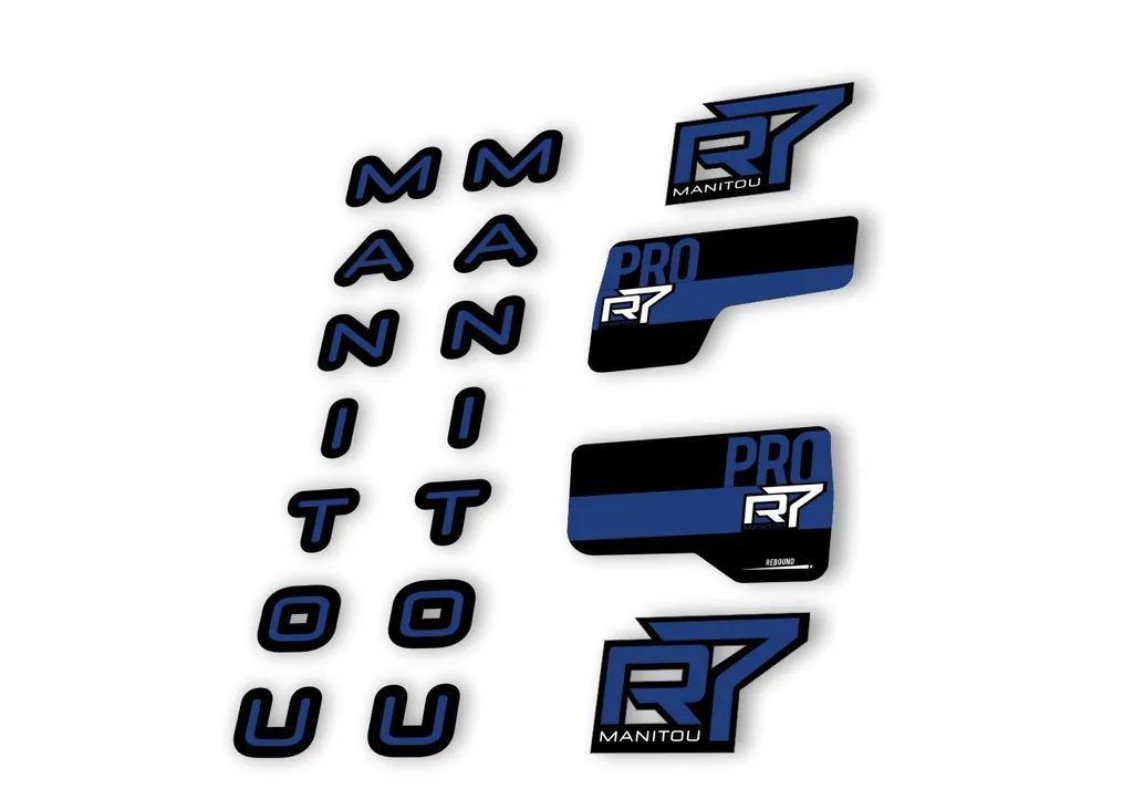 Manitou R7 Pro 2020 Fork Suspension Decal Kit Sticker Set Dark Blue
