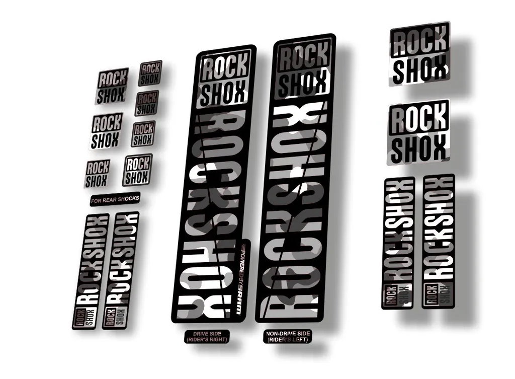 Rock Shox 2018 Decal Set For 30 32 RS1 Mountain Bike Cycling Sticker White Camo