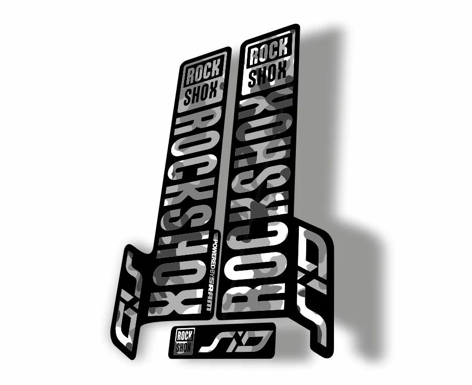 Rock Shox SID 2018 Mountain Bike Cycling Decal Kit Sticker Adhesive White Camo