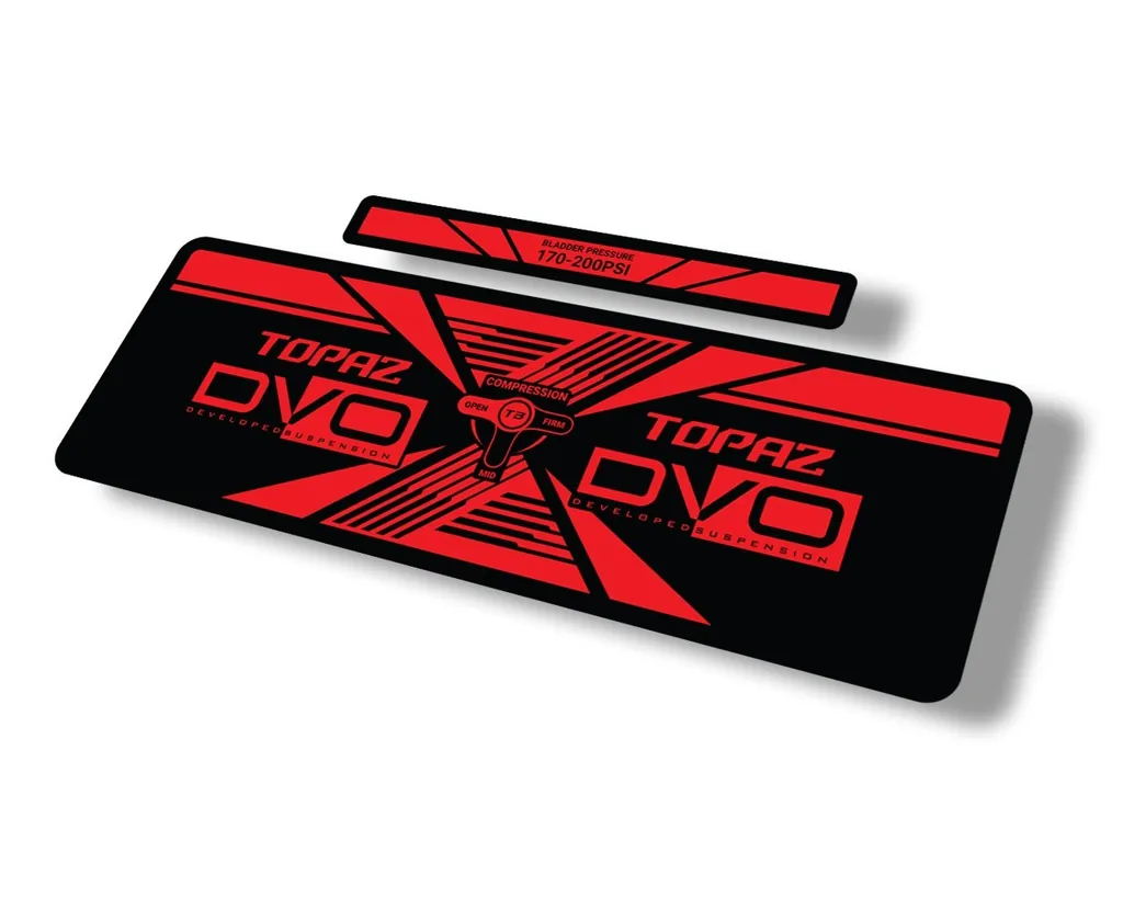 DVO 2020 Topaz AM Rear Shock Suspension Sticker Factory Decal Adhesive Red