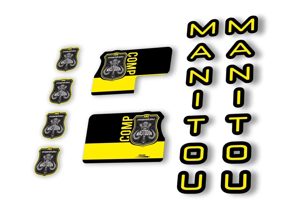 Manitou Mastadon Comp 2020 Fork Suspension Decal Kit Sticker Set Yellow