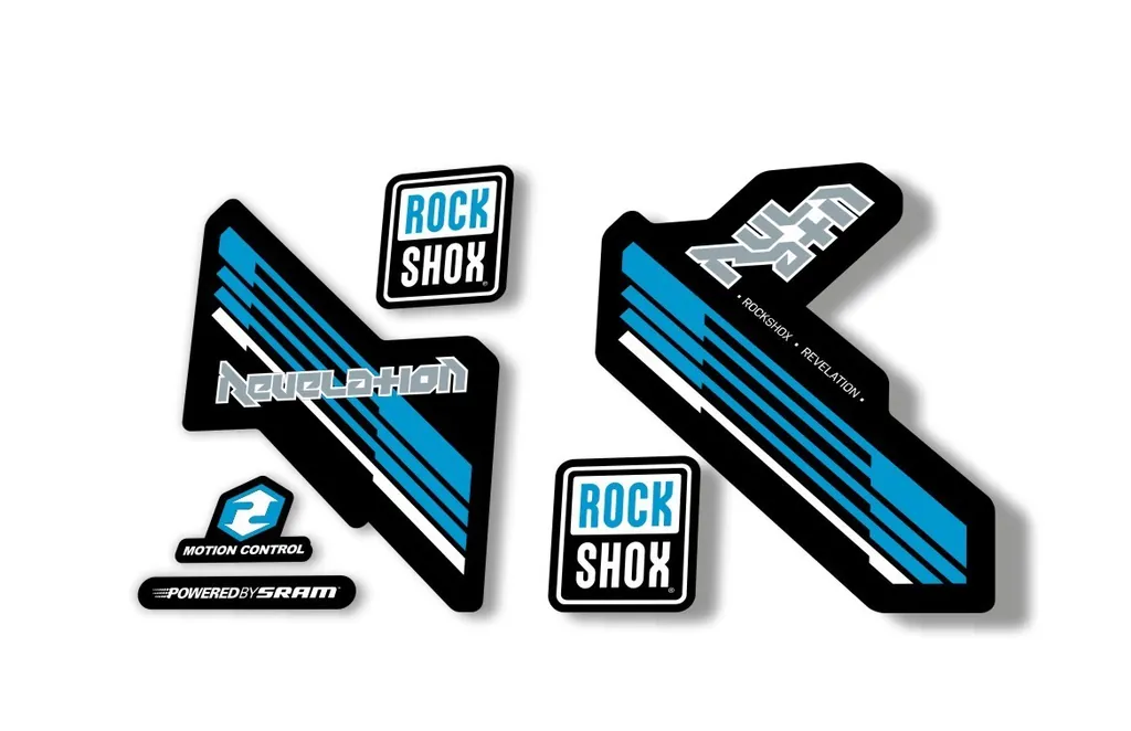 Rock Shox Revelation 2009 Mountain Bike Cycling Decal Kit Sticker Adhesive Blue