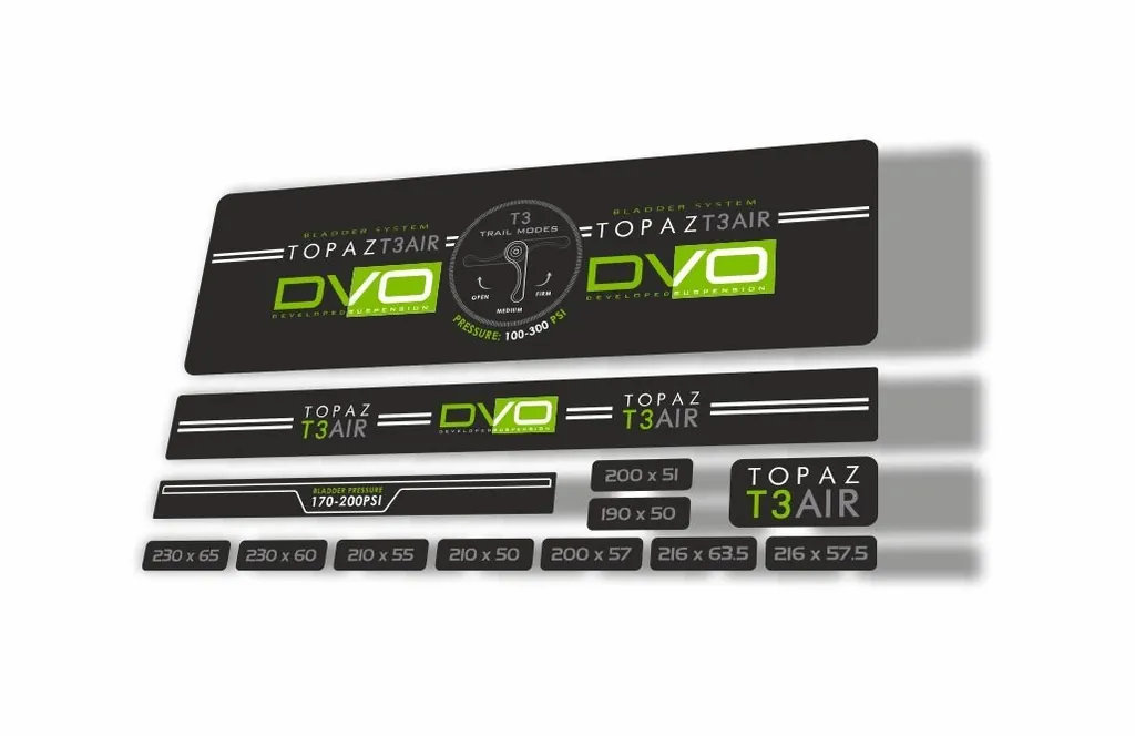 DVO 2016 Topaz T3 Air Rear Shock Suspension Sticker Factory Decal Green 1