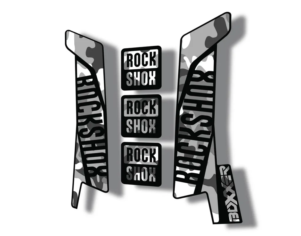 Rock Shox BOXXER 2017 Mountain Bike Cycling Decal Kit Sticker White Camo