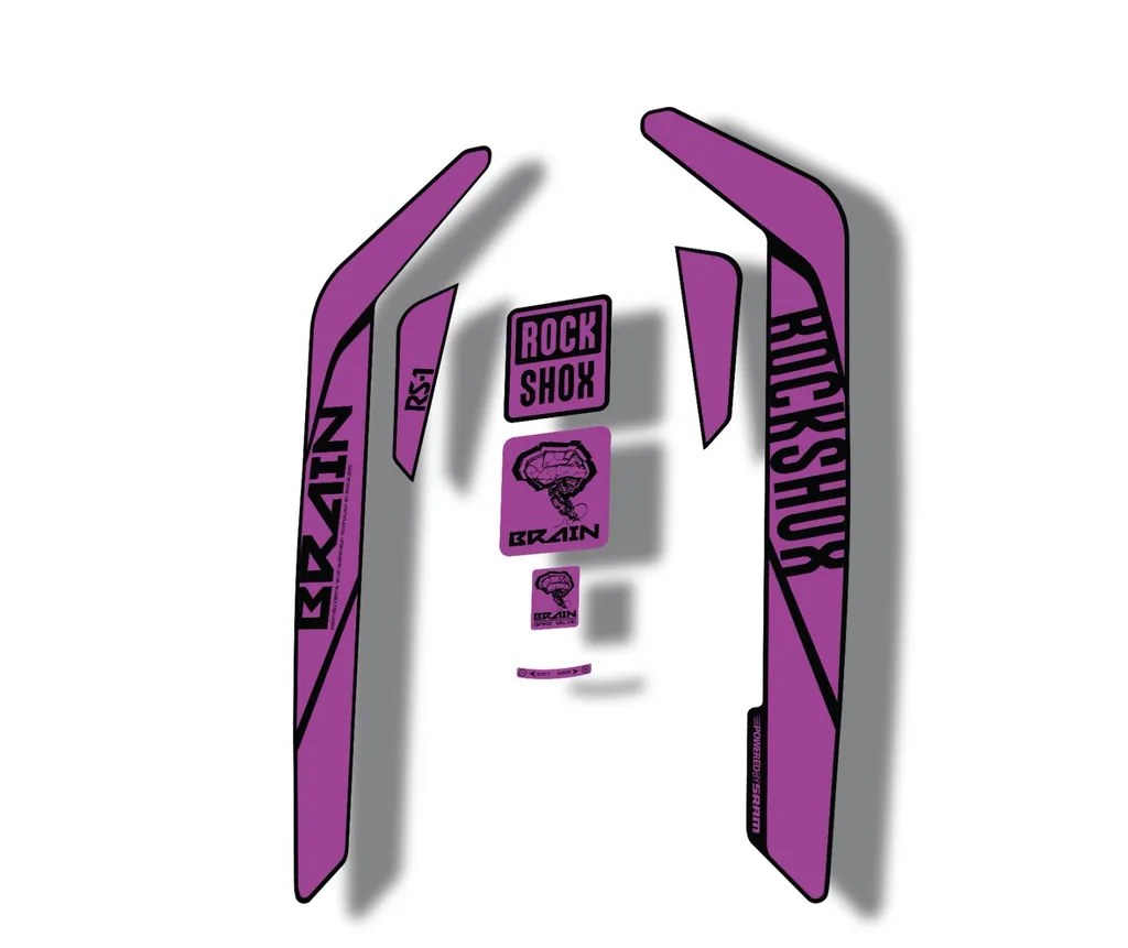 Rock Shox RS-1 Brain 2016-17 Mountain Bike Cycling Decal Sticker Adhesive Purple