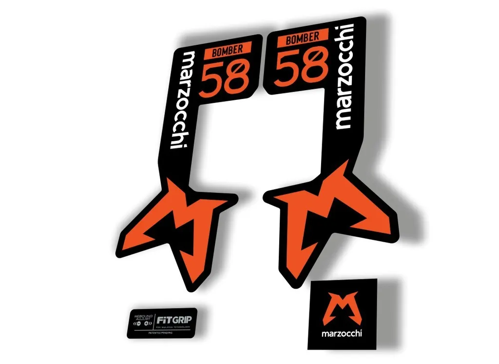 Marzocchi Bomber 58 2025 Suspension Sticker Decal Kit Adhesive Orange