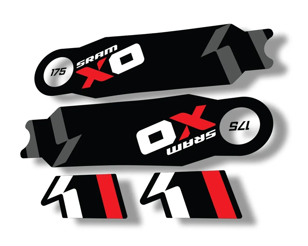 Crank Set Stickers Decals MTB Sram X01 2014 Bicycle Adhesive 2Pcs Red