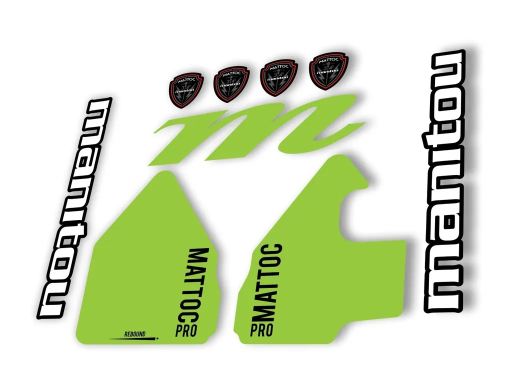 Manitou Mattoc Pro 2017 Fork Suspension Decal Kit Sticker Set Green